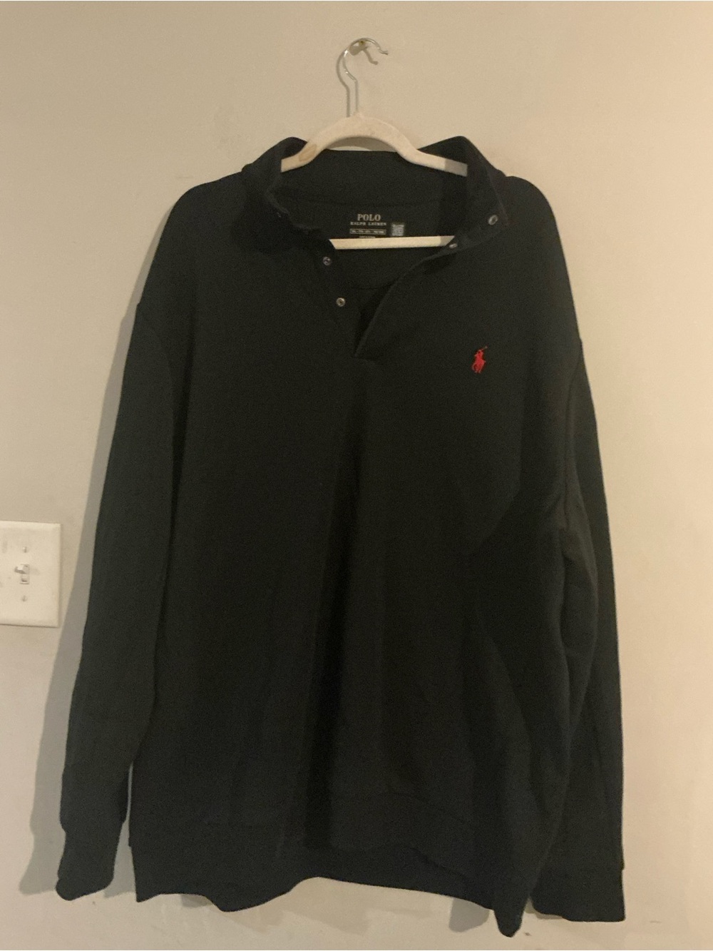 Polo by Ralph Lauren Black Long-Sleeve Rugby with Red Pony Logo
